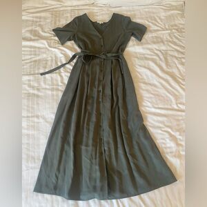 Elegant Olive Green Maxi Dress